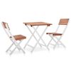 vidaXL Ensemble de bistro 3 pcs Bois d'acacia Marron fonc&eacute; et blanc
