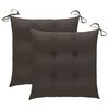 vidaXL Chaises Batavia lot de 2 et coussins taupe Bois de teck massif