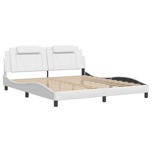 vidaXL Cadre de lit Viana avec LED sans matelas blanc 180x200 cm