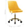 vidaXL Chaises pivotantes &agrave; manger lot de 2 jaune velours