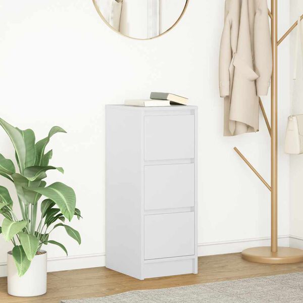 vidaXL Buffet blanc 29,5x34x76 cm bois d'ing&eacute;nierie