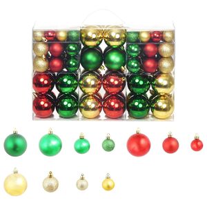 vidaXL Boules de No&euml;l 100 pcs Rouge/Dor&eacute;/Vert