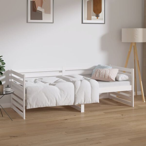 vidaXL Lit de jour sans matelas blanc 80x200 cm bois de pin massif