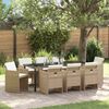 vidaXL Ensemble de salle &agrave; manger pour jardin 9 pcs Beige polyrotin