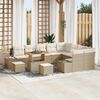 vidaXL Ensemble de canap&eacute; de jardin 12 pcs Beige Poly rotin