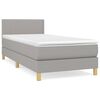 vidaXL Sommier &agrave; lattes de lit et matelas Gris clair 90x190 cm Tissu