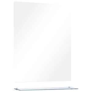 vidaXL Miroir mural avec &eacute;tag&egrave;re 50x60 cm Verre tremp&eacute;