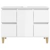 vidaXL Meuble d'&eacute;vier blanc brillant 80x33x60 cm bois d'ing&eacute;nierie