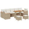 vidaXL Ensemble de canap&eacute; de jardin 10 pcs Beige Poly rotin