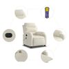 vidaXL Fauteuil inclinable de massage &eacute;lectrique cr&egrave;me velours