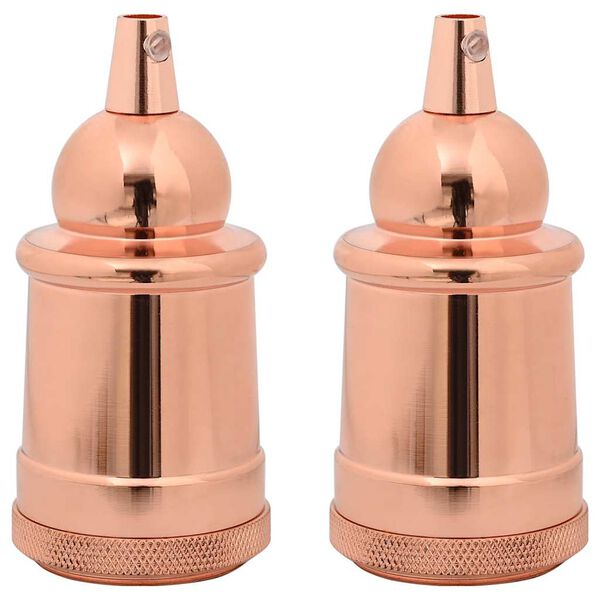 vidaXL Douilles de lampe 2 pcs bronze or rose E27
