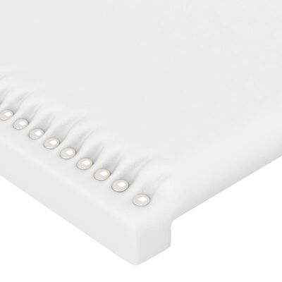 vidaXL Tête de lit à LED Blanc 80x5x118/128 cm Similicuir
