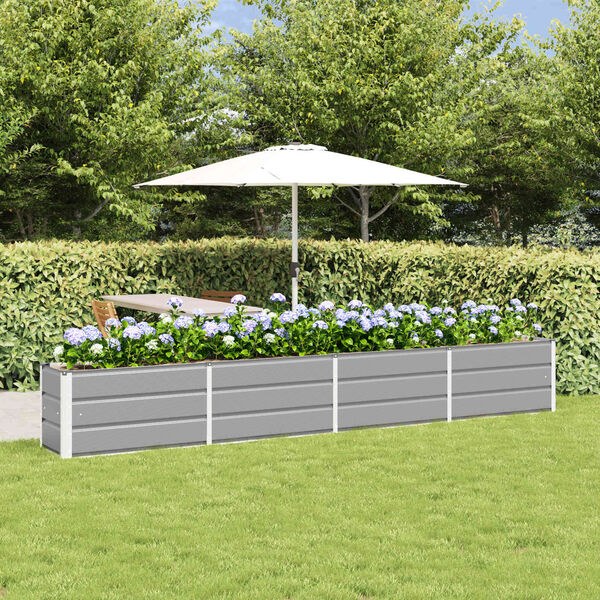 vidaXL Jardini&egrave;re Gris clair 320 x 40 x 45 cm Acier