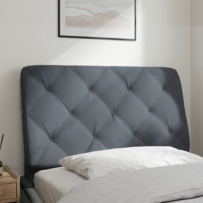 vidaXL Coussin de tête de lit gris foncé 80 cm velours