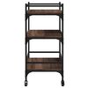 vidaXL Chariot de cuisine ch&ecirc;ne marron 65x40x86,5 cm bois d'ing&eacute;nierie