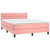 vidaXL Sommier &agrave; lattes de lit avec matelas Rose 140x190 cm Velours