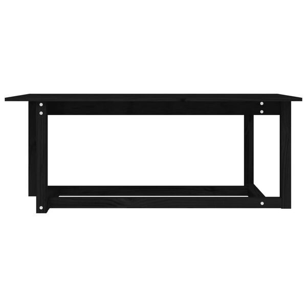 vidaXL Table basse Noir 110x55x45 cm Bois massif de pin
