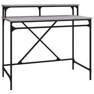 vidaXL Bureau sonoma gris 100x50x90 cm bois d'ing&eacute;nierie et fer