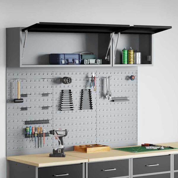 vidaXL Ensemble d'armoires &agrave; outils 5 pcs Noir Acier enduit de poudre