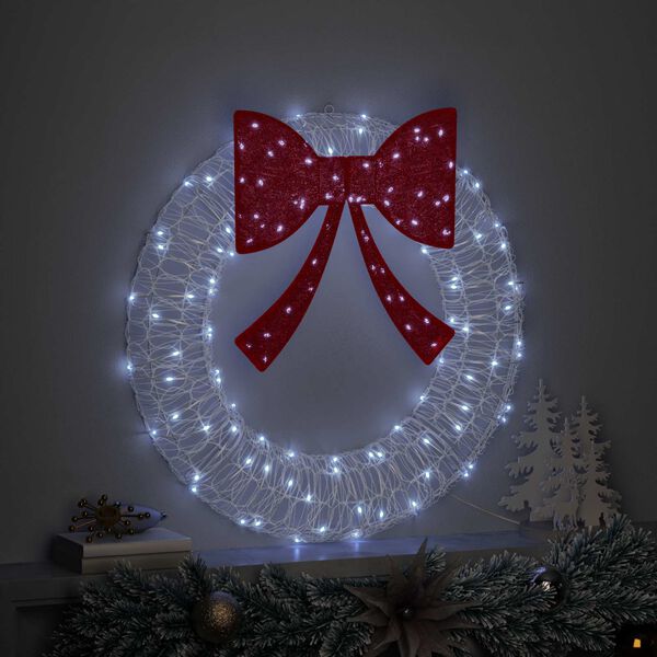 vidaXL Couronne avec 60 LED Blanc froid 76 x 8.5 x 76 cm Acrylique