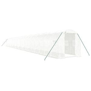 vidaXL Serre avec cadre en acier blanc 44 m&sup2; 22x2x2 m