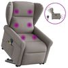 vidaXL Fauteuil inclinable de massage &eacute;lectrique Taupe Tissu