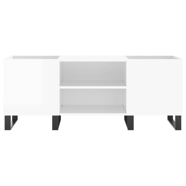 vidaXL Armoire &agrave; disques blanc brillant 121x38x48 cm bois d'ing&eacute;nierie