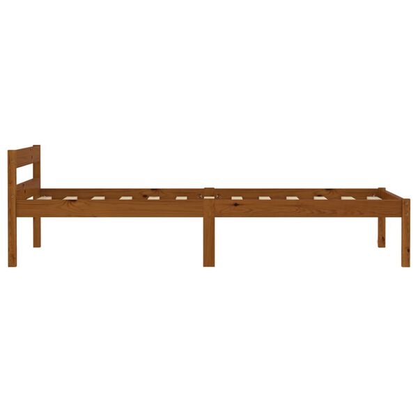 vidaXL Cadre de lit sans matelas Marron miel Bois pin massif 90x200 cm