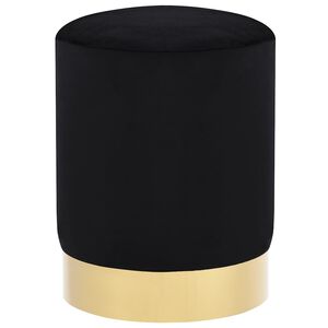 vidaXL Tabouret Noir et dor&eacute; Velours 28 x 36 cm