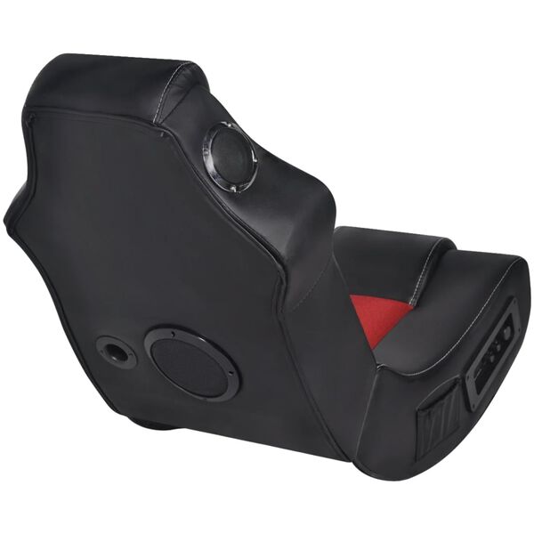 vidaXL Fauteuil &agrave; bascule &agrave; enceinte Noir et rouge Similicuir