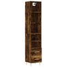 vidaXL Buffet haut Ch&ecirc;ne fum&eacute; 34,5x34x180 cm Bois d'ing&eacute;nierie