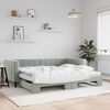 vidaXL Lit de jour avec gigogne et matelas gris clair 90x190cm velours