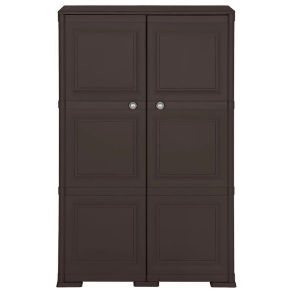 vidaXL Armoire en plastique 79x43x125 cm Design de bois Marron