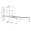 vidaXL Cadre de lit m&eacute;tal sans matelas avec t&ecirc;te de lit blanc 90x190cm
