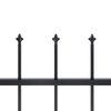 vidaXL Cl&ocirc;ture de jardin avec dessus en forme de lance en acier 537 x 80 cm Noir