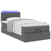 vidaXL Lit ottoman avec matelas et LED gris fonc&eacute; 90x200 cm tissu
