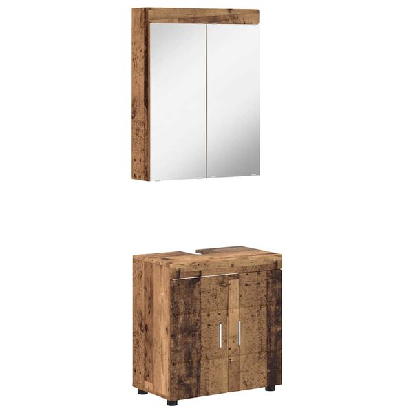 vidaXL Ensemble de mobilier de salle de bain TULUM Bois ancien