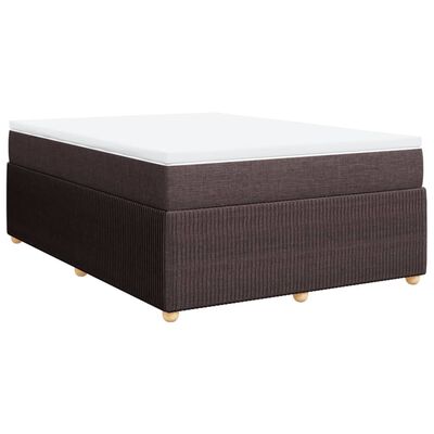 vidaXL Sommier à lattes de lit avec matelas Marron foncé 140x200 cm