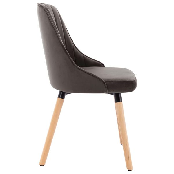 vidaXL Chaises &agrave; manger lot de 2 Gris fonc&eacute; Velours