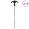 vidaXL Piquets de tente 12 pcs 20 cm &Oslash;7 mm acier galvanis&eacute;