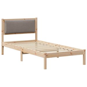 vidaXL Cadre de lit avec t&ecirc;te de lit Taupe 100 x 200 cm Pin massif