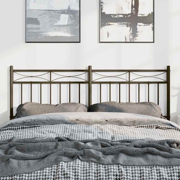 vidaXL T&ecirc;te de lit m&eacute;tal noir 135 cm