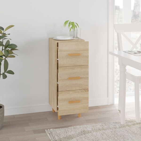 vidaXL Buffet Ch&ecirc;ne sonoma 34,5x34x90 cm Bois d'ing&eacute;nierie
