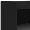 vidaXL Buffet avec lumi&egrave;res LED noir 202x37x100 cm