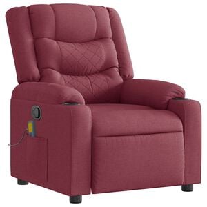 vidaXL Fauteuil de massage inclinable Rouge bordeaux Tissu