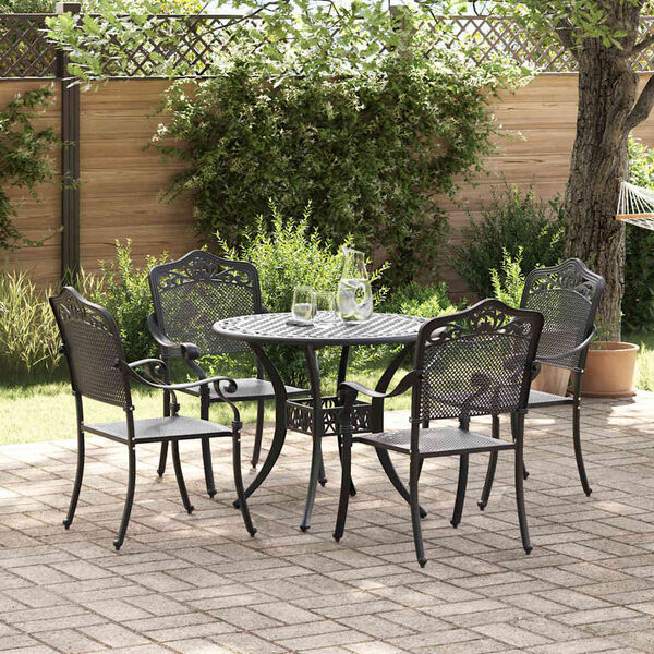 vidaXL Ensemble de salle &agrave; manger pour jardin 5 pcs Noir