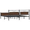 vidaXL Cadre de lit en m&eacute;tal sans matelas ch&ecirc;ne marron 200x200 cm