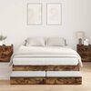vidaXL Cadre de lit avec rangement Ch&ecirc;ne fum&eacute; 150 cm Bois d'ing&eacute;nierie