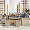 vidaXL Ensemble de canap&eacute; de jardin 9 pcs Beige et Gris clair
