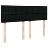 vidaXL Sommier &agrave; lattes de lit avec matelas Noir 140x190 cm Tissu